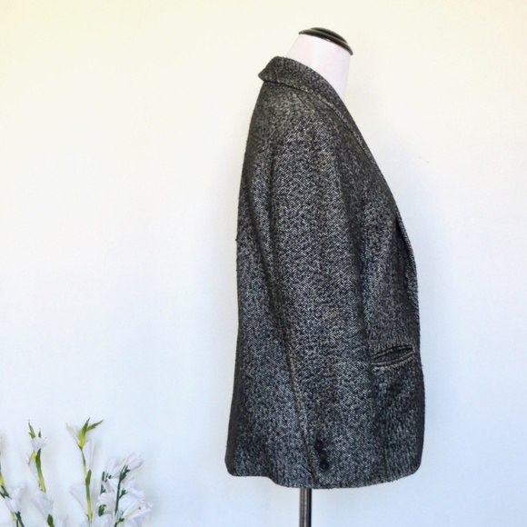 Wilfred Free Wool Blend Blazer Jacket Italy Long Sleeve Black Gray Women's XXS - Picture 4 of 7